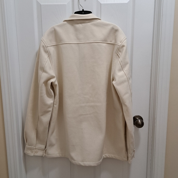 Simons | Le 31 Mens Shirt Jacket Size Medium Overshirt Cream Buton Front New! - Picture 4 of 14